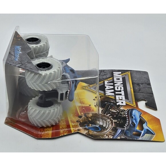 Spin Master Monster Jam Megalodon 2025 Series 1 Blue White Wheels Truck New - Picture 3 of 8